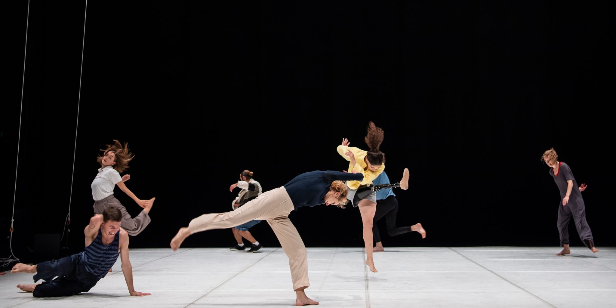 Candoco perform Hot Mess, choreographed by Theo Clinkard performed at Laban Theatre, London, UK, 25th July 2019